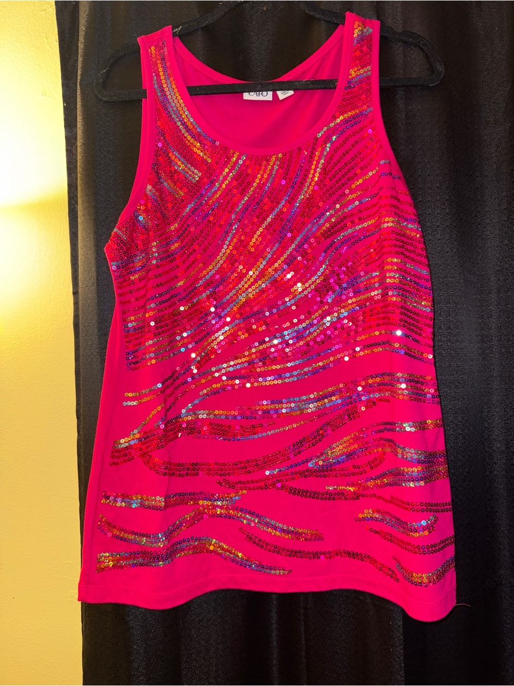 Cato Bright Pink Sequin Tank Top
